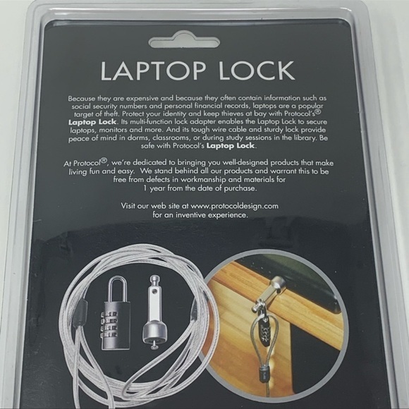 LAST1! NEW IN BOX! Protocol Laptop Lock For Work or Home Great for College! - Picture 5 of 5